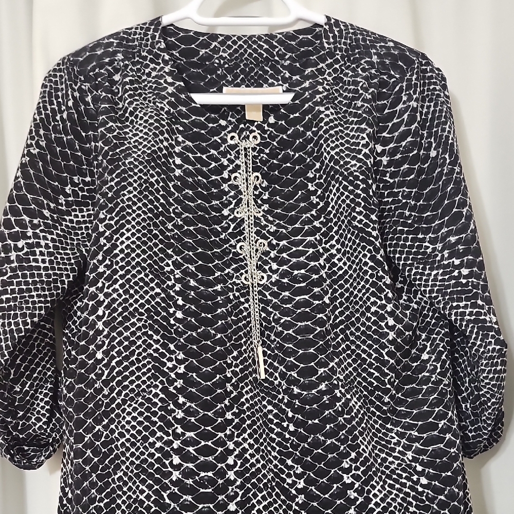 Michael Kors Black and White Snake Print Dress